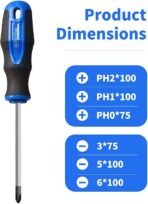 6PCS Magnetic Tip Screwdriver Set, 3 Phillips and 3 Flat - Image 2