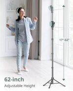 62" Phone Tripod & Selfie Stick, Extendable Cell Phone Tripod - Image 2