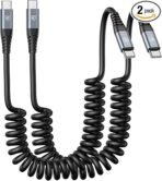 USB C to C Cable 3ft 2Pack Coiled USB C Charger Cable