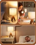 Tripod Table Lamp, Small Cute Bedside Lamp - Image 3