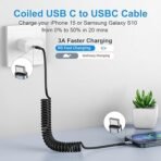 USB C to C Cable 3ft 2Pack Coiled USB C Charger Cable - Image 2