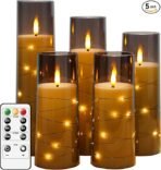 Flameless LED Candles with Timer 5 Pc Candles