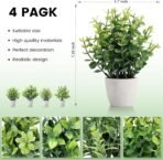 4 Pack Fake Plants Ceramic Mini Potted Plants - Image 2