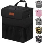 Car Trash Can Bin with Lid Hanging for Back Seat